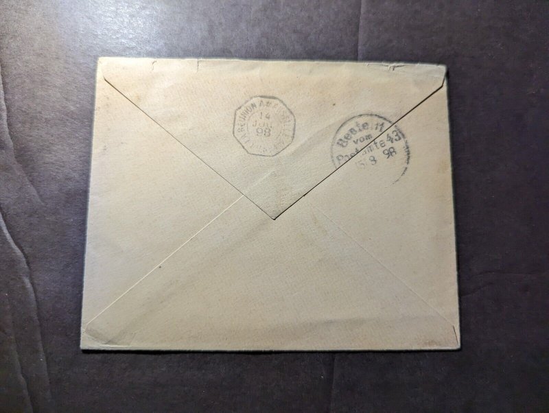 1898 British Mauritius Cover to Berlin Germany Paul Kosack Esquire