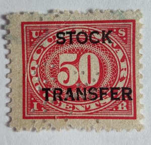 SCOTT #RD9 USED FIFTY CENT STOCK TRANSFER