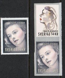 Sweden Sc 2756-2658 2015 Anniversary Birth of Ingrid Bergman stamp set mint NH