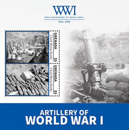 Grenada- World War l 100th Anniversary Stamp- Souvenir Sheet MNH