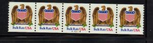 #2602 MNH strip/5 #A43335  10c Eagle & Shield 1991-93 Issue 