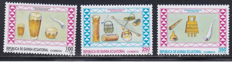 Equatorial Guinea #  146-148, Musical Instruments, NH, 1/2 Cat.