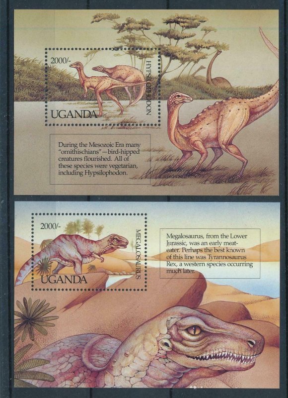 [106217] Uganda 1992 Prehistoric animals dinosaurs Jurassic Sheet MNH