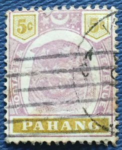 Malaya 1895-99 PAHANG TIGER 5c Used SG#16 M4897