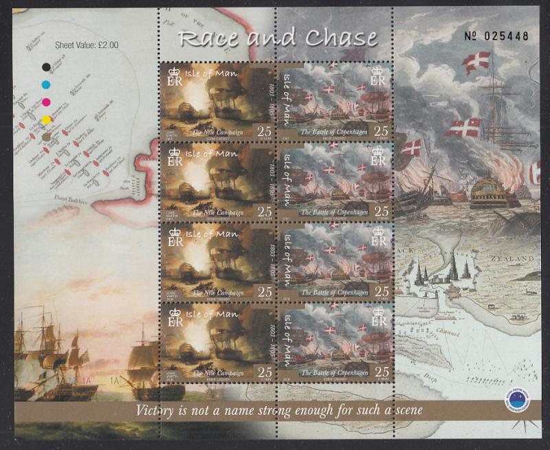 Isle of Man 2005 MNH Set of 4 Minisheets Battle of Trafalgar 200th anniversary