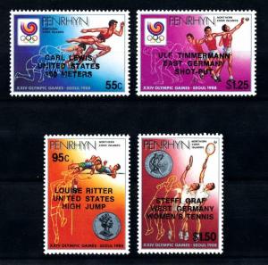 Penrhyn Cook Islands 1988 MNH Stamps Scott 364-367 Sport Olympic Games Coins