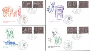 Vatican Sc# 1128-1135 FDC Set/4 1999 11.24 Holy Door