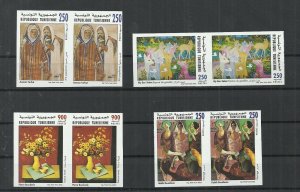 2002- Tunisia- Imperforated pair- Commemoration of Great Artist Painters Works 