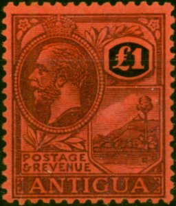 Antigua 1922 £1 Purple & Black-Red SG61 Fine & Fresh MM