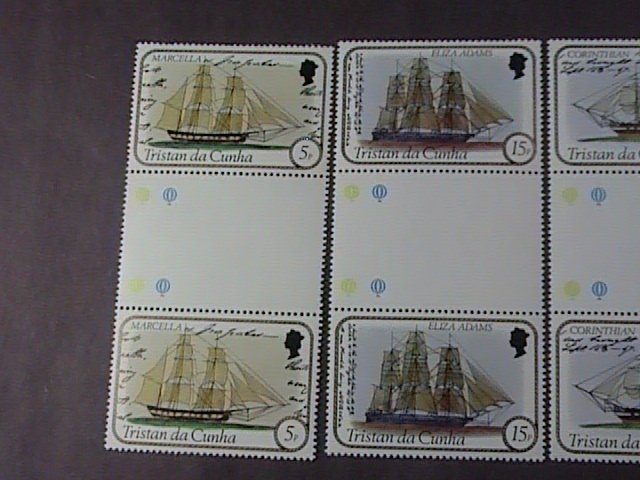 TRISTAN da CUNHA # 306-309-MINT/NH-COMPLETE SET OF CROSS GUTTER PAIRS--1982