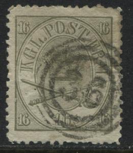 Denmark 1864 16s olive green used (JD)  