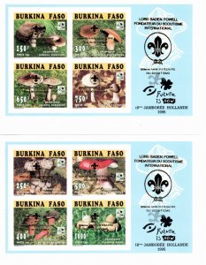 Burkina Faso 1997 IMPERFORATE BLUE compound sheets GOLD OVERPRINTS