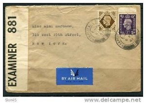 Great Britain 1941  Cover sent to USA Censored