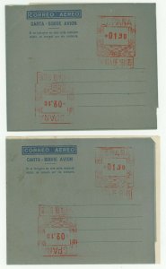 Spain #20a #20b Aerogramme 01.90p+02.10p Postage Stamp Cover Europe Airmail Mint