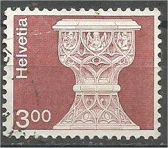 SWITZERLAND, 1979, used 3fr Font, St. Maurice Church Scott 578