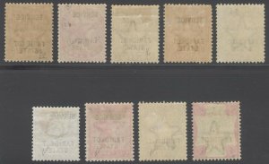 India Faridkot 1887 1/2a-1r Official SG O1-O15 Sc O1-O9 LMM/MLH Cat£200($260)