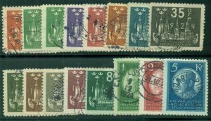 SWEDEN #197-212 (196-210) Complete UPU set, used, Scott $1,143.00