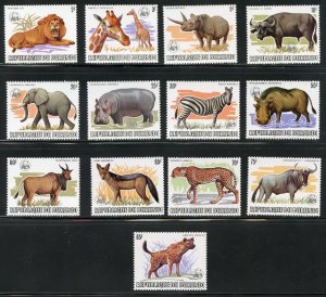 BURUNDI SCOTT #589/601variety ANIMALS SET OVPR'T SILVER WWF VF MINT NEVER HINGED