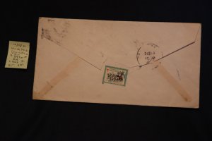 Scott US 597, E15, & WX62 on cover Wash DC to Charlotte NC (#701)