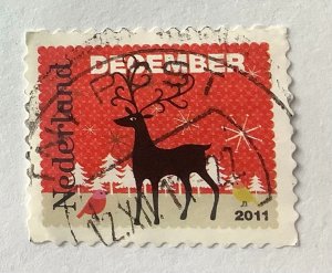 Netherlands 2011 Scott 1400b used - December stamp, Christmas, Reindeer