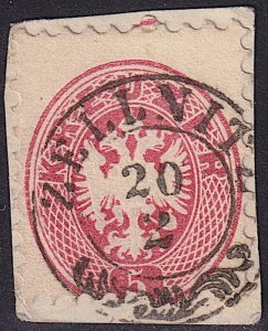 Austria - 1864 - Scott #24 - used on piece - ZELLNITZ pmk Slovenia