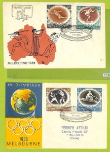 13192 - POLAND - POSTAL HISTORY - set of 3 FDC COVERS Olympic Game - 1956-