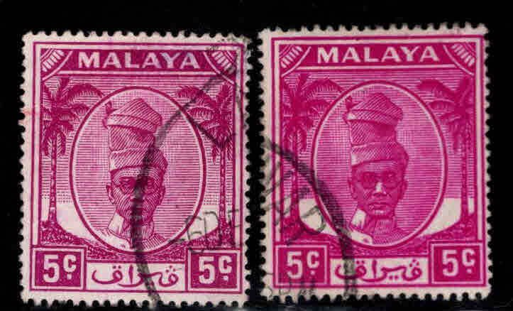 MALAYA Perak Scott 120 Used stamps color varieties