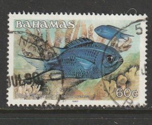 1987 Bahamas - Sc 614c - used VF - 1 single - Blue chromis