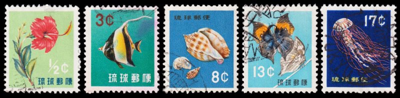 Ryukyu Islands Scott 76-80 (1960-61) Used F-VF Complete Set, CV $8.50 C 