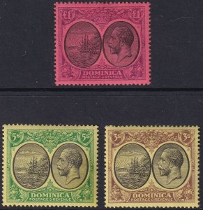Sc# 83 / 85 Dominica 1923 KGV & Seal of Colony set MNH Wmk 3 CV $409.00