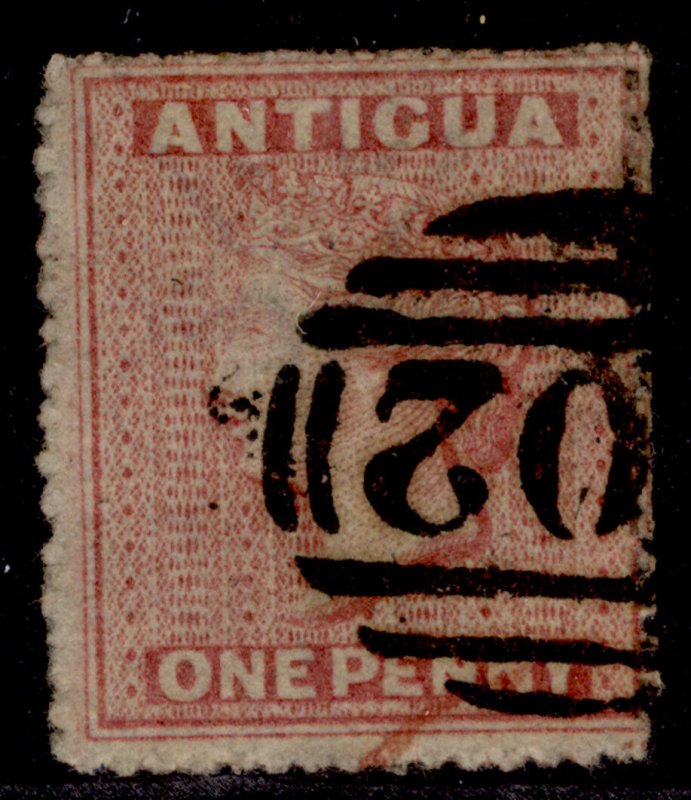 ANTIGUA QV SG6, 1d dull rose, FINE USED. Cat £55.