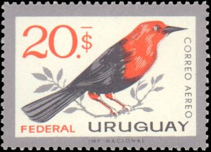 Uruguay #C258-C263, Complete Set(6), 1963, Birds, Never Hinged