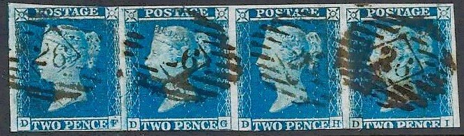 Great Britain #4 Horizontal Strip of 4!!!! Hi CV