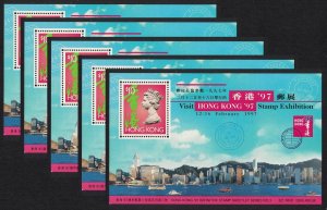 Hong Kong Visit Hong Kong '97 Stamp Exhibition MS 3rd Issue 5 pcs 1996 MNH