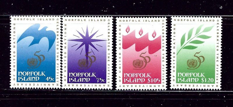 Norfolk Is 592-95 MNH 1995 Christmas and U.N. Anniversary