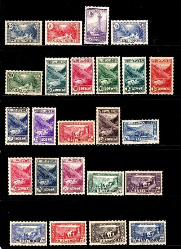 Andorra (Fr.) stamps #23 - 63a, no 54 or 52a, mint & used,   CV $505.00