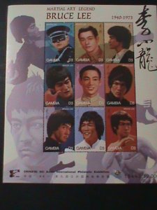 GAMBIA-1996-SC#1737- MOVIE STAR-BRUCE LEE-CHINA'96 STAMP SHOW-MNH SHEET-VF