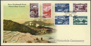 New Zealand 1516-1521, FDC.1898 Pictorials Centenary,1998.Birds,Landscapes.