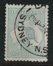 Australia Scott 42 Used Kangaroo & Map 1915 wmk 9 CV $35