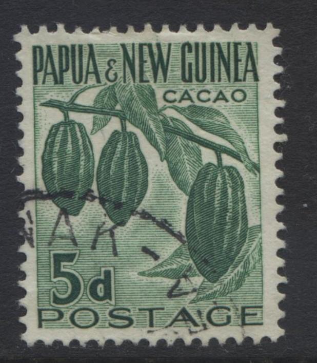 Papua New Guinea- Scott 141 - Cacao -1960 - FU - 5p - Green-Lot 1