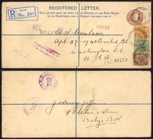 British Honduras KGV Registered Cover