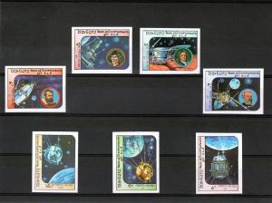 Laos 1984 Sc#577/583  Space/Copernicus/J.Verne Set (7) IMPERFORATED MNH