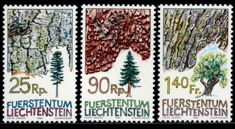 ZAYIX Liechtenstein 858-860 MNH Nature - Plants - Flora - Trees 031622-S27