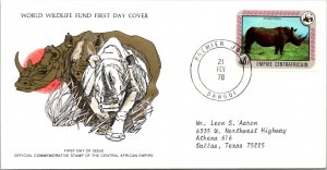 Worldwide First Day Cover, World Life Fund, Central African Republic, Animals