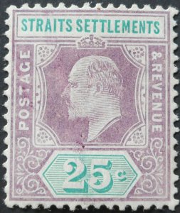 Malaya/Straits Settlements 1909 EVII 25 Cents SG 161 mint