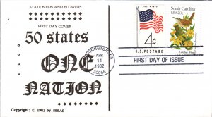 #1992 South Carolina Birds - Flowers Combo SSSAS FDC