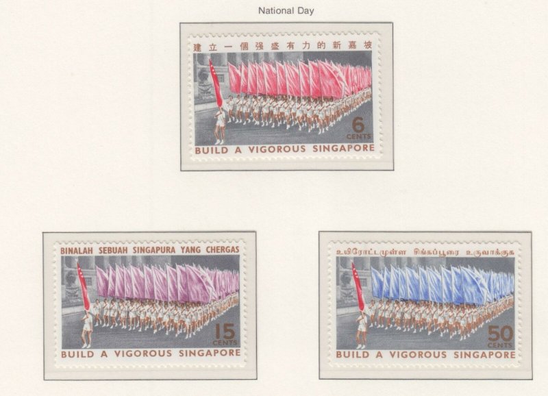 SINGAPORE, 1967 National Day set of 3, mnh.