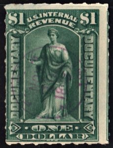 R173 $1.00 Documentary Stamp (1898) Used/CDS