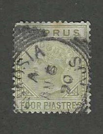 Cyprus #23a Used single, Die A, Queen Victoria, issued1882