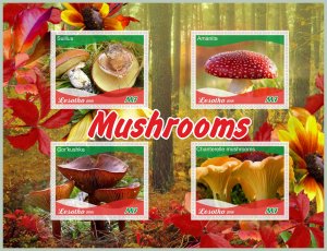 Stamps.  Mushrooms 2018 1+1 sheets perforated